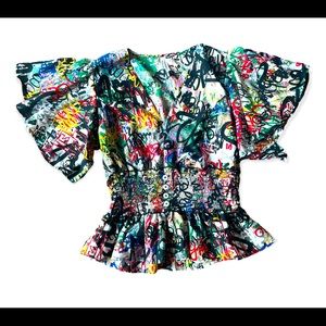Live 4 Truth | abstract peplum blouse | made in India
